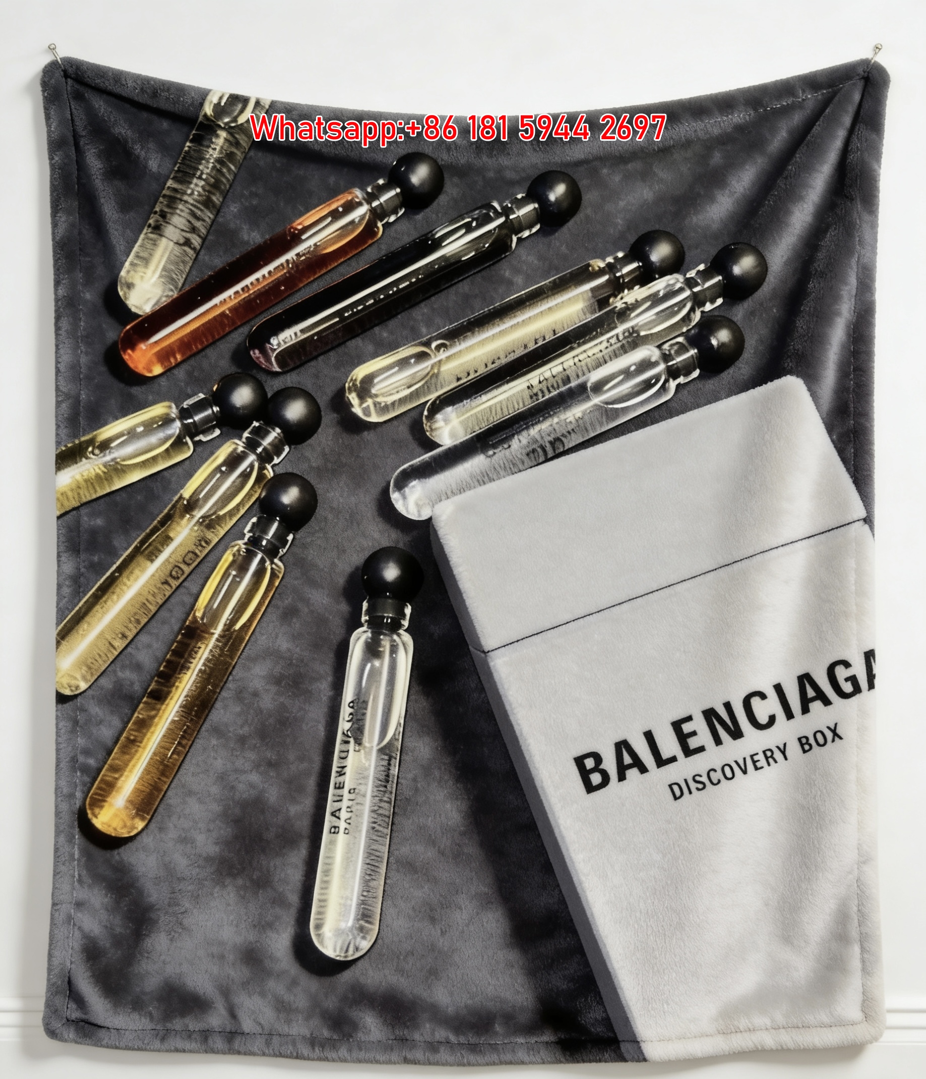 Balenciaga Discovery Box Print Flannel Sofa Throw Blanket Premium Couch Cover BA373